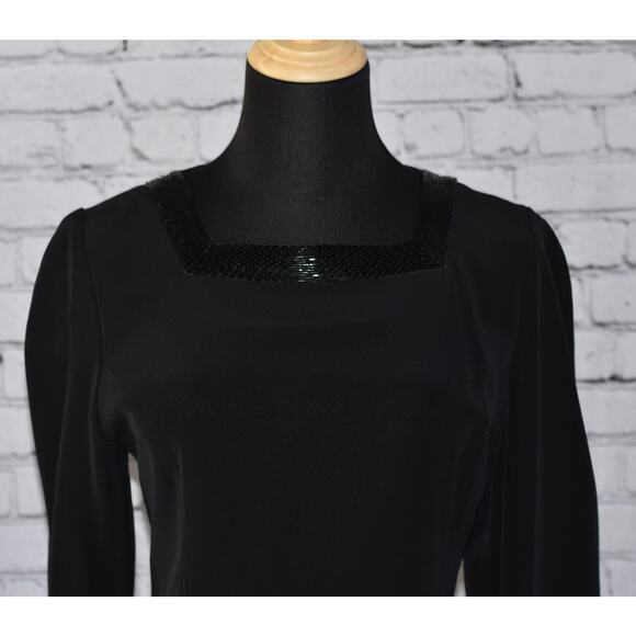 d'ore by DELLA ROUFOGALI Beaded Cocktail Evening Long Sleeve Sheath Dress Size 6 - Picture 5 of 8